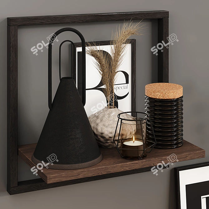 Elegant Decor Set: Vases, Bookends & Candle Holders 3D model image 2
