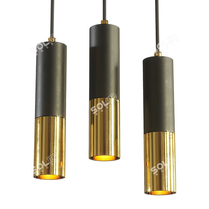 Sleek Studio Tube 01 Suspension 3D model image 1