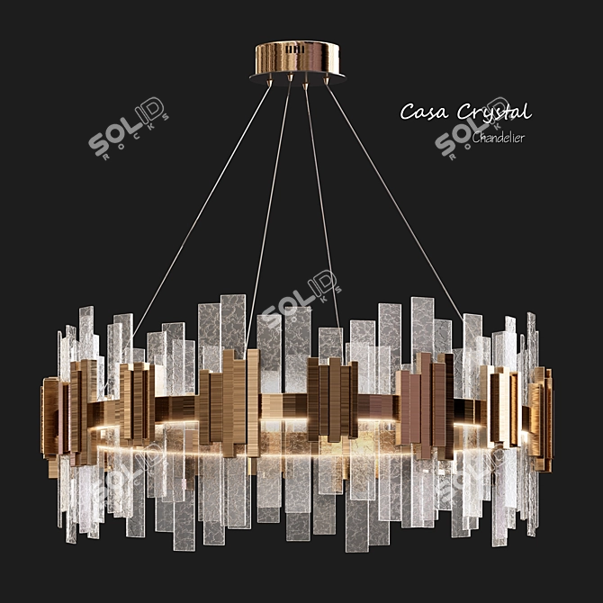 Elegant Crystal Chandelier 3D model image 1