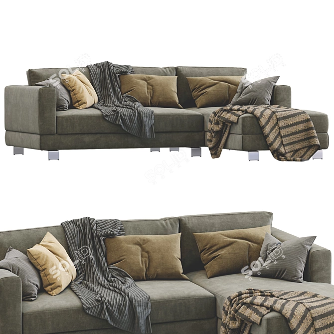 Sophisticated Milan Sofa Revamps Your Living Space 3D model image 2