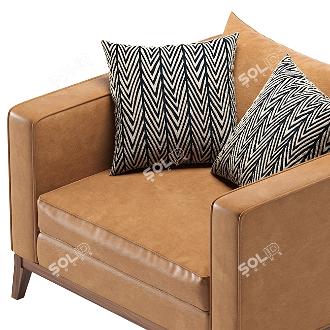 Elegant Principe Leather Armchair 3D model image 5