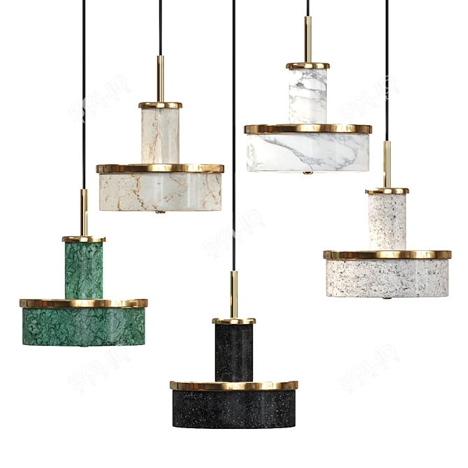 Modern Pendant Light Fixture 3D model image 1