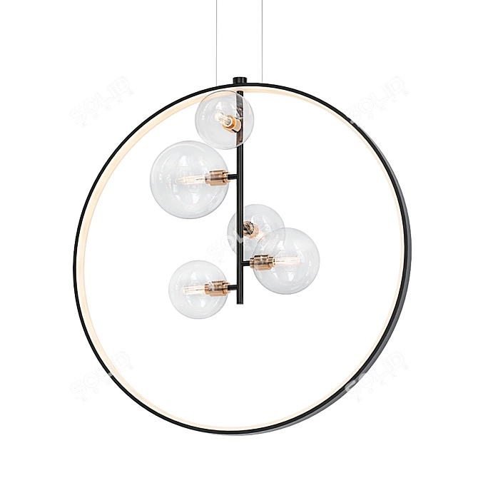 Modern Glass Pendant Chandelier 3D model image 1