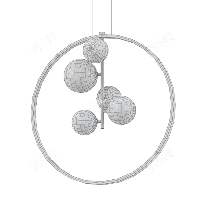 Modern Glass Pendant Chandelier 3D model image 2