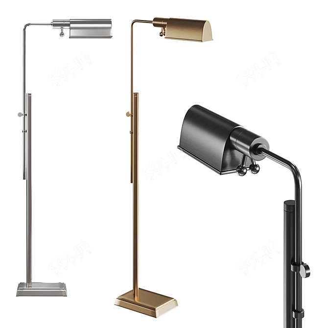 Adjustable Pask Pharmacy Floor Lamp 3D model image 6