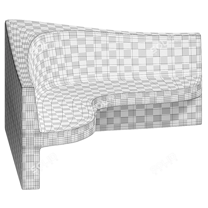 Title: Mosaic Hamam Seat - Comfort in Style 3D model image 4