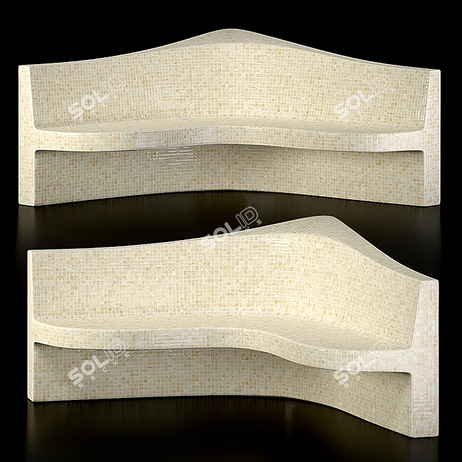 Title: Mosaic Hamam Seat - Comfort in Style 3D model image 5