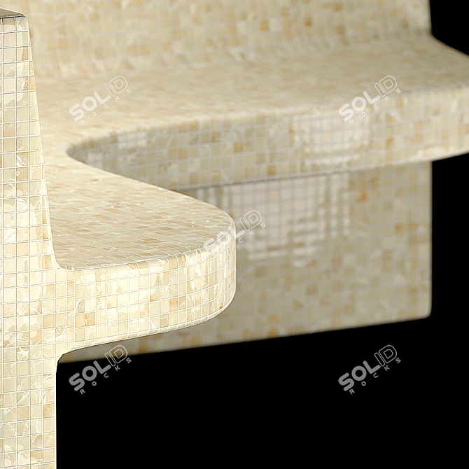 Title: Mosaic Hamam Seat - Comfort in Style 3D model image 6