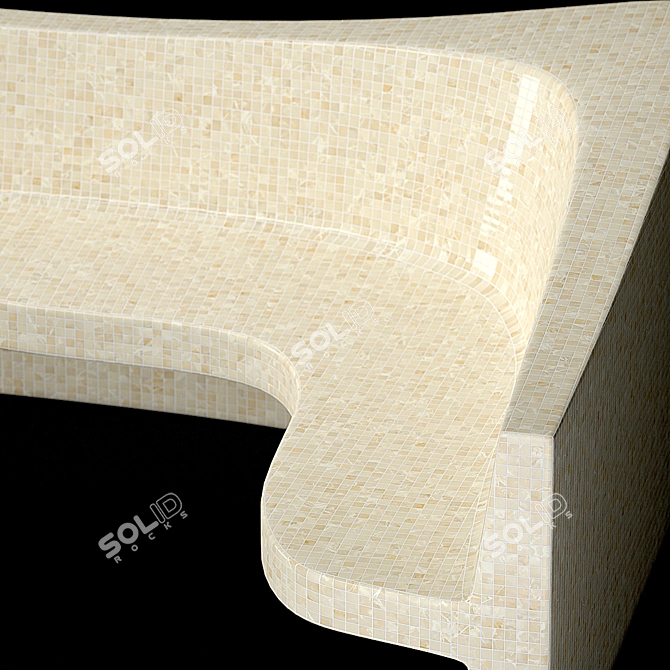 Title: Mosaic Hamam Seat - Comfort in Style 3D model image 7