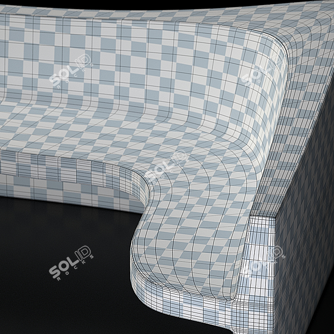 Title: Mosaic Hamam Seat - Comfort in Style 3D model image 8