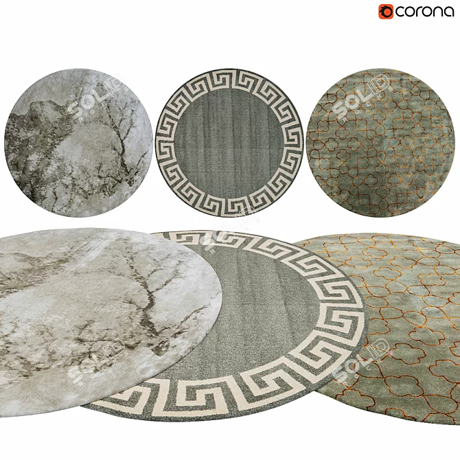 Circular Dream - Luxe Round Carpet 3D model image 1