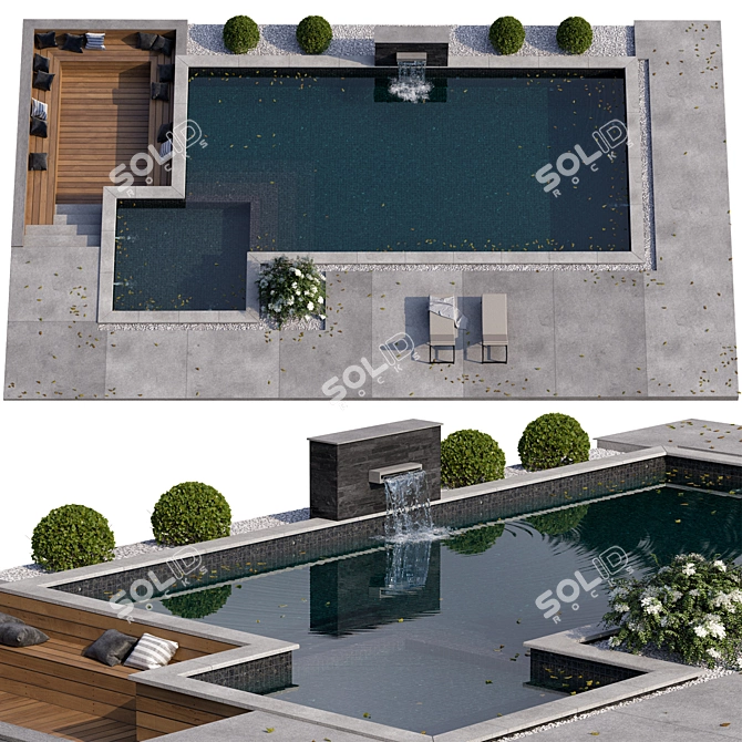 Modern Pool 21: 3DSMAX Model 3D model image 1