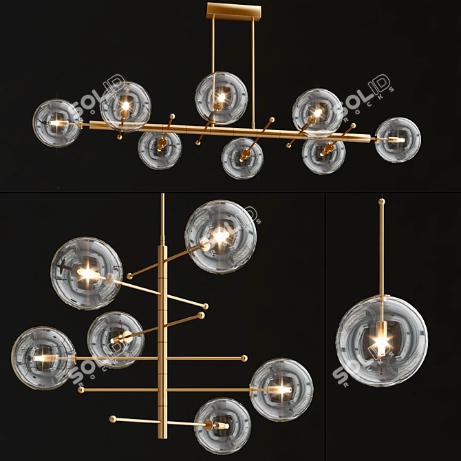 Estro Metal Pendant Lamp - Stunning Lighting Solution 3D model image 1