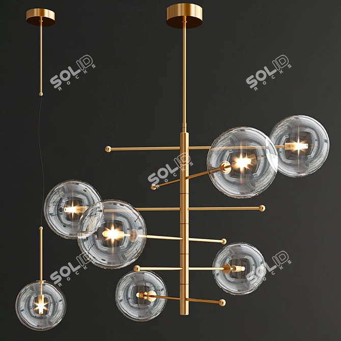 Estro Metal Pendant Lamp - Stunning Lighting Solution 3D model image 2