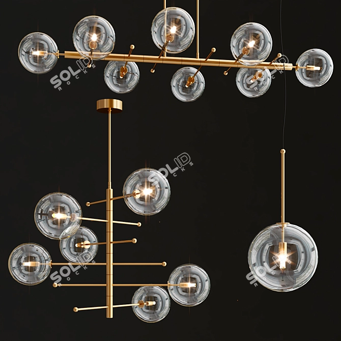 Estro Metal Pendant Lamp - Stunning Lighting Solution 3D model image 4