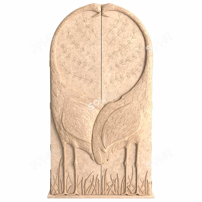 Ethereal Woodcarved Wardrobe 3D model image 2