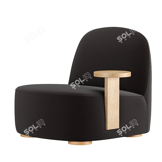 Polar Lounge Chair with Side Table - Modern Comfort for Any Space 3D model image 1
