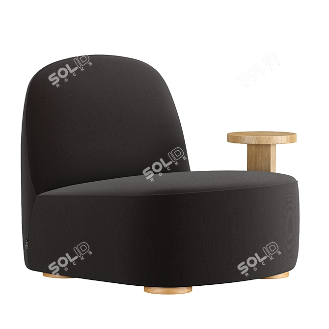 Polar Lounge Chair with Side Table - Modern Comfort for Any Space 3D model image 3