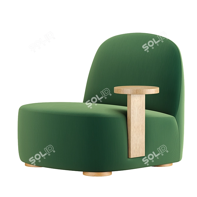 Polar Lounge Chair with Side Table - Modern Comfort for Any Space 3D model image 4