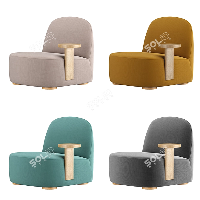 Polar Lounge Chair with Side Table - Modern Comfort for Any Space 3D model image 5