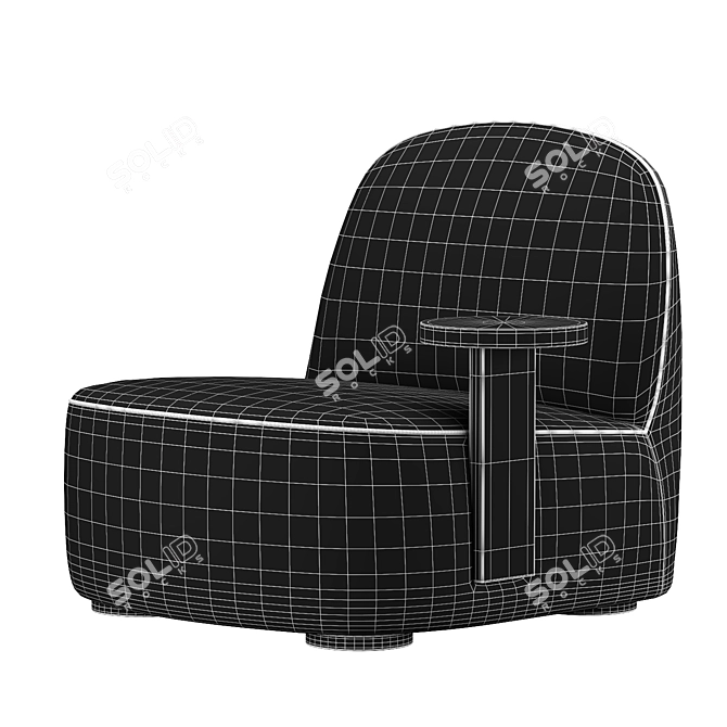 Polar Lounge Chair with Side Table - Modern Comfort for Any Space 3D model image 6