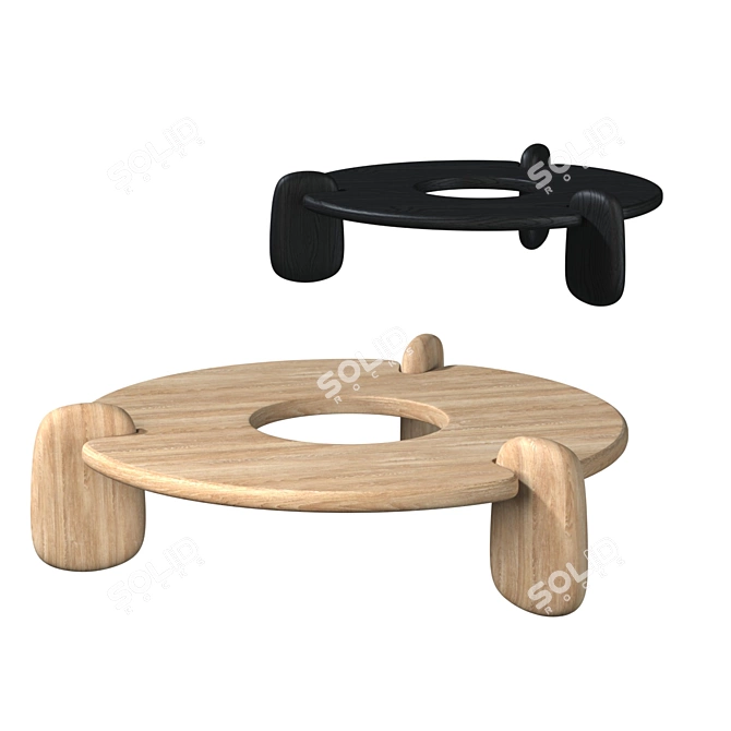 Modern Three-Legged Henge Coffee Table 3D model image 2