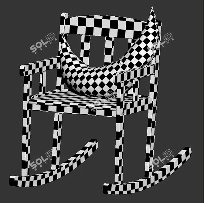 Stylish SUNDVIK Rocking Chair 3D model image 5