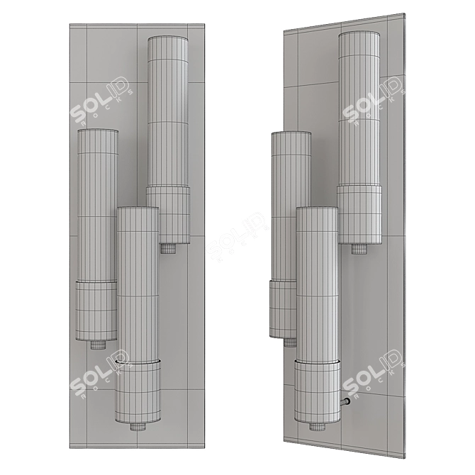 Elegant Pillar Multi-Light Sconce 3D model image 2