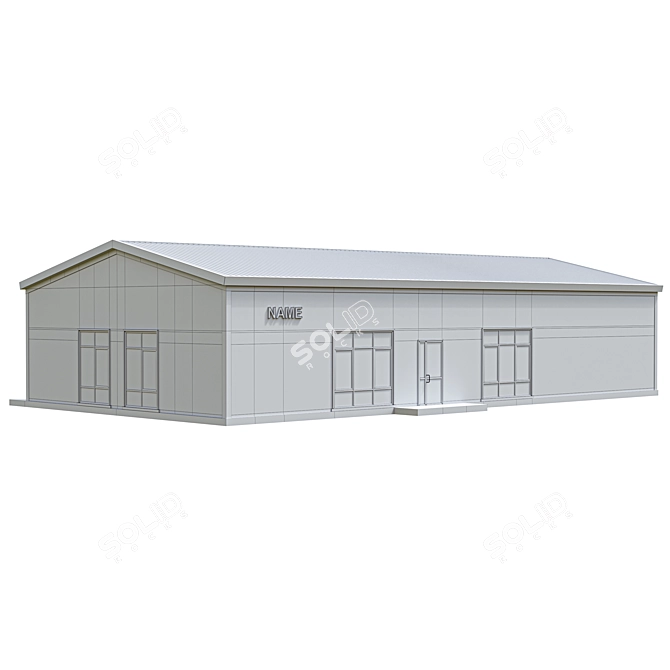 Modern Sandwich Panel Building - Max 3D Model 3D model image 2