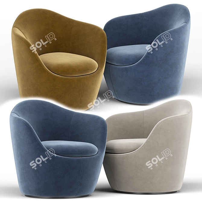 Modern Lina Swivel Chair - Stylish & Functional 3D model image 2