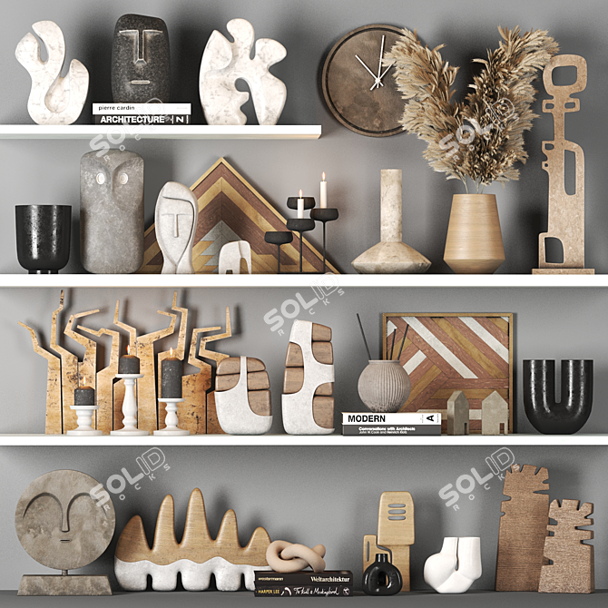 Elegant Home Decor Set 3D model image 1