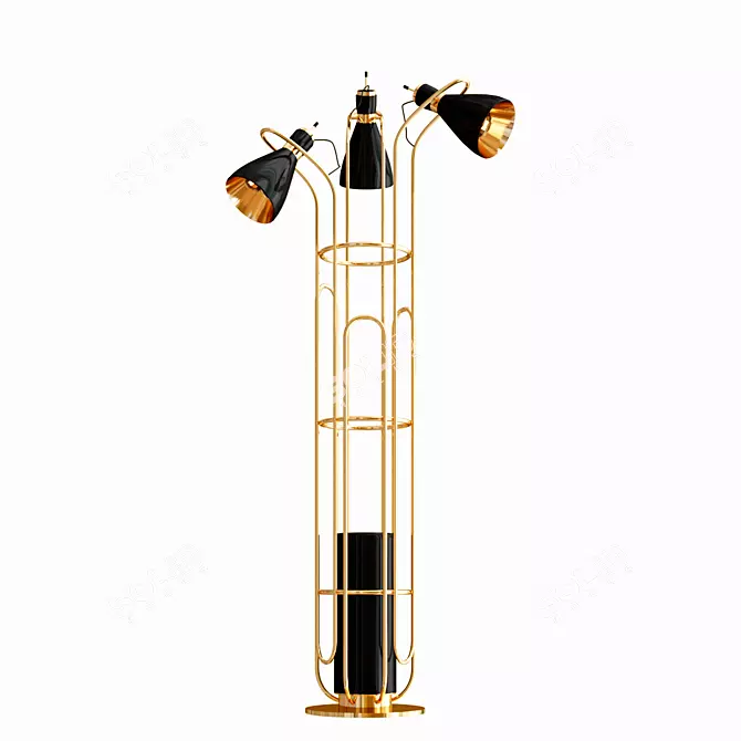 JORDAAN Brass Floor Lamp 3D model image 1