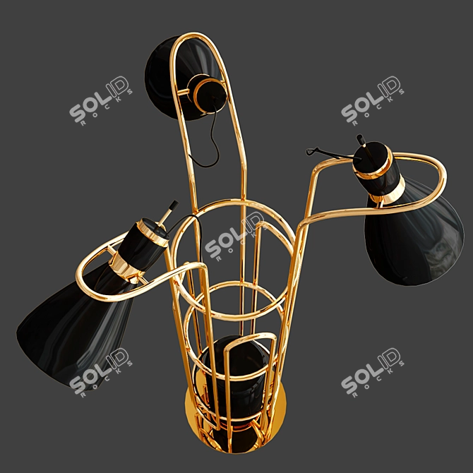 JORDAAN Brass Floor Lamp 3D model image 2