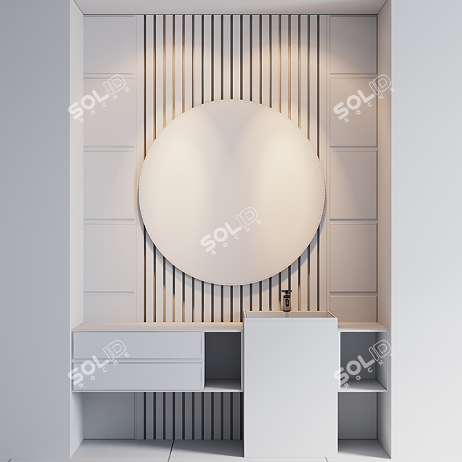 Modern Bathroom Furniture Set 3D model image 4