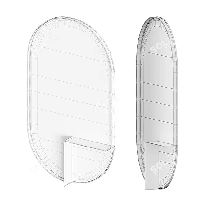 Nouveau Geometric Mirror Shelf 3D model image 6