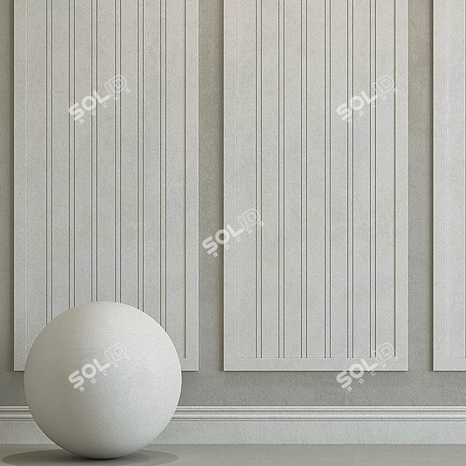 Elegant Molding Plaster 203 3D model image 2