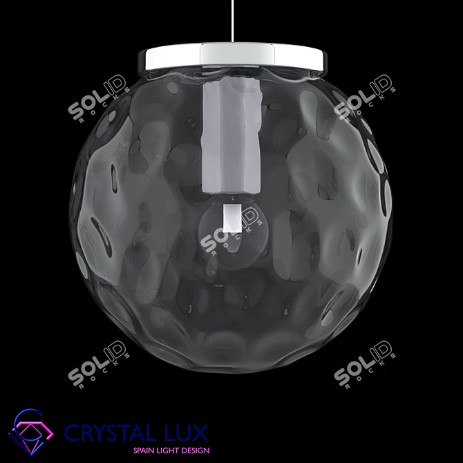 Crystal Lux Mayo SP1 D300 Chrome / Blue - Retro Pendant Light 3D model image 7