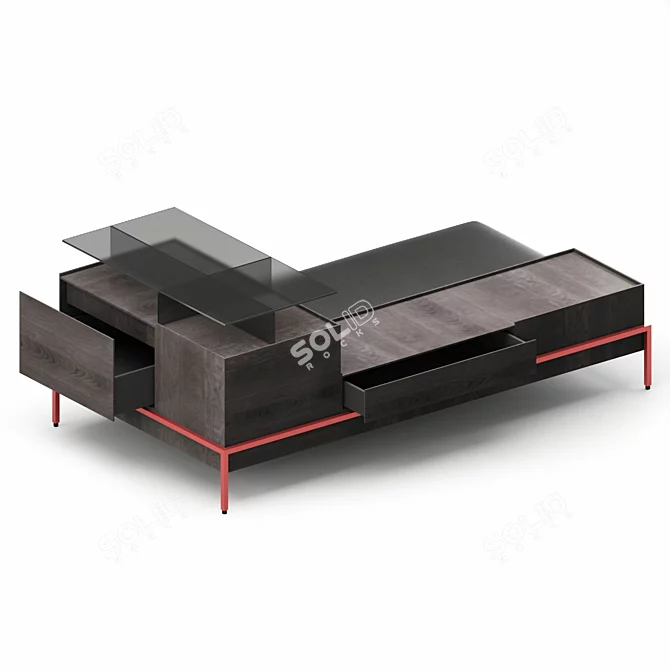 FAROE Leather Storage Bench: Versatile & Stylish 3D model image 1