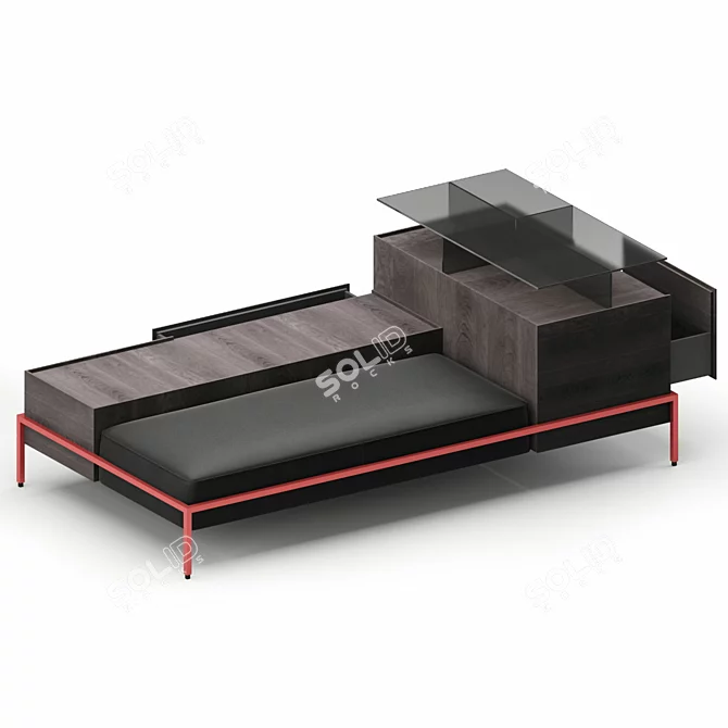 FAROE Leather Storage Bench: Versatile & Stylish 3D model image 2
