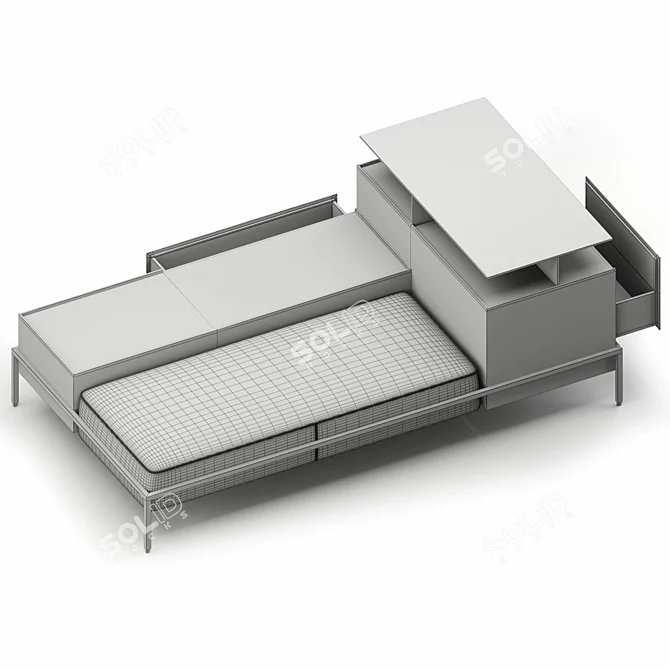 FAROE Leather Storage Bench: Versatile & Stylish 3D model image 3