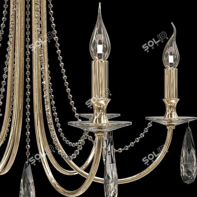 Victoria SP6 Gold/Amber Chandelier - Classic Elegance 3D model image 2