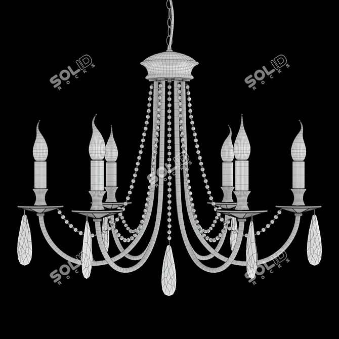 Victoria SP6 Gold/Amber Chandelier - Classic Elegance 3D model image 3