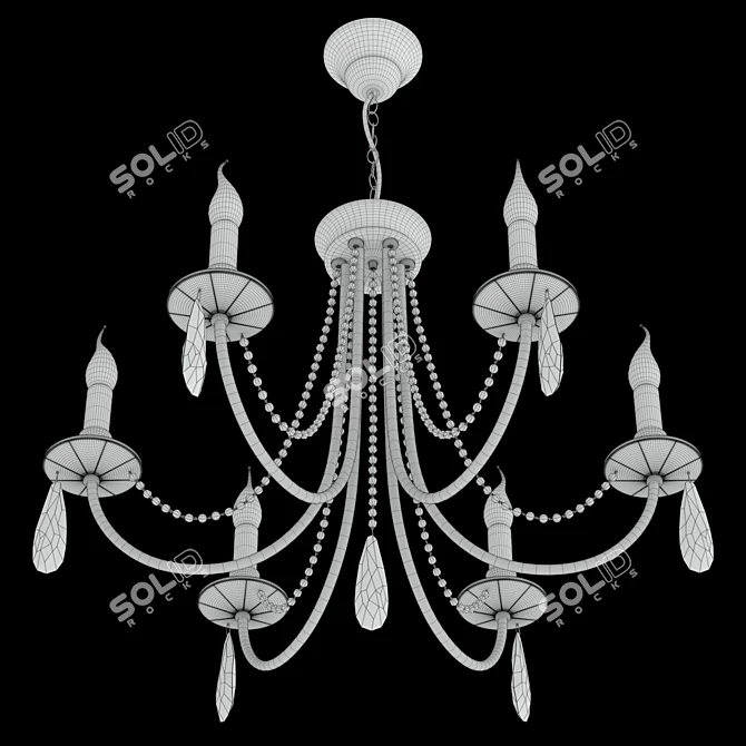 Victoria SP6 Gold/Amber Chandelier - Classic Elegance 3D model image 4