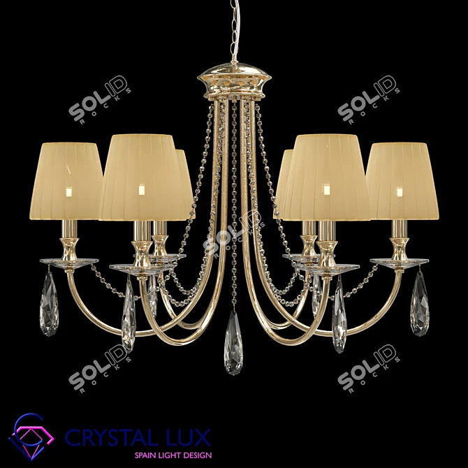 Victoria SP6 Gold/Amber Chandelier - Classic Elegance 3D model image 5