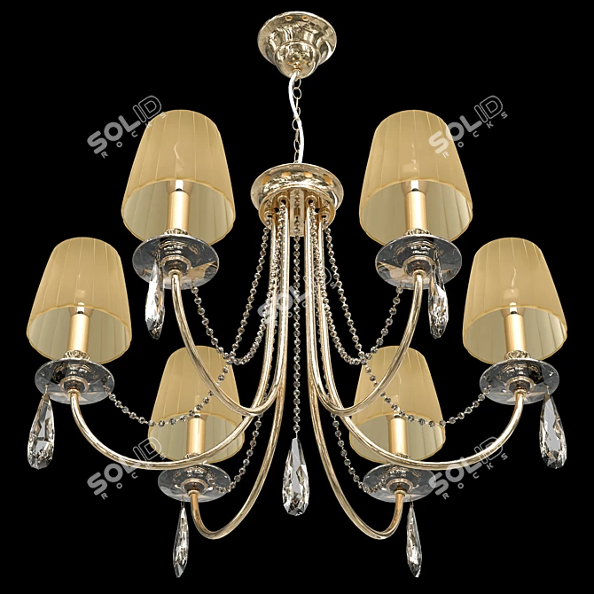 Victoria SP6 Gold/Amber Chandelier - Classic Elegance 3D model image 6
