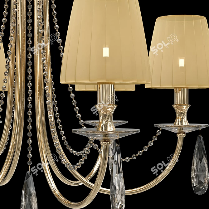 Victoria SP6 Gold/Amber Chandelier - Classic Elegance 3D model image 7