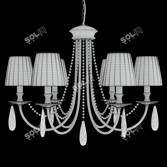 Victoria SP6 Gold/Amber Chandelier - Classic Elegance 3D model image 8