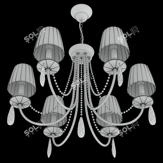 Victoria SP6 Gold/Amber Chandelier - Classic Elegance 3D model image 9
