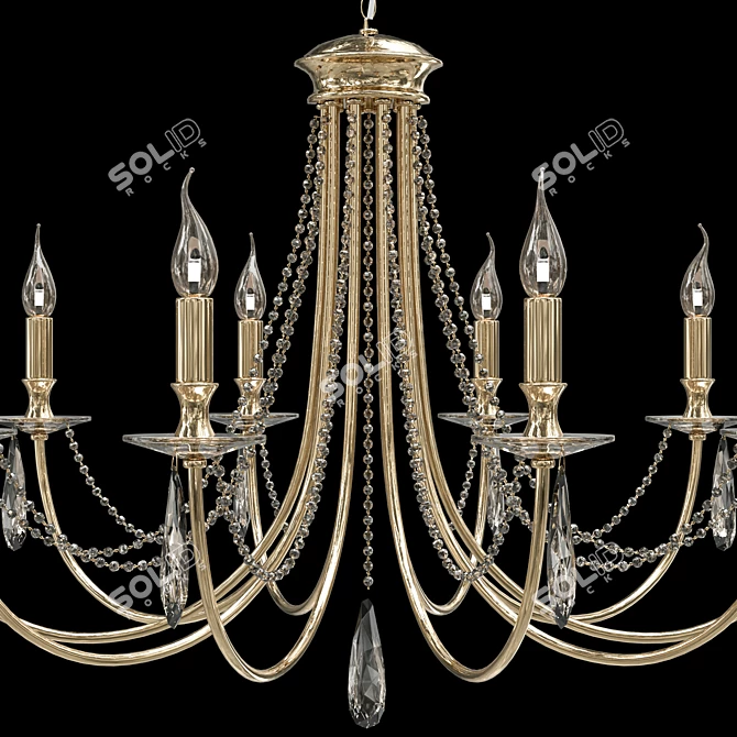 Elegant Victoria SP10 Gold Pendant 3D model image 3