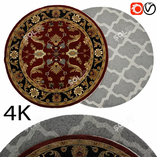 Luxury Circular Rug #2 3D model image 1